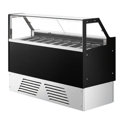 Lada na lody EMMA - 1710 mm - konwekcyjna - na 9 pojemników 5 L lub 6 pojemników 7 L - Czarna