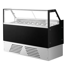 Witryna do lodów EMMA - 1715mm - Obieg wymuszony - z oświetleniem LED - na 9x 5l pojemników na lody lub 6x 7l pojemników na lody - Czarny