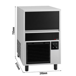 Ice machine – shape: cylinder – 26 kg/24 h – touch-controlled – with drain pump