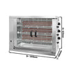 Grill do kurczaków – elektryczny – szerokość: 1098 mm – na maks. 18 kurczaków – 14,4 kW – z 3 rożnami