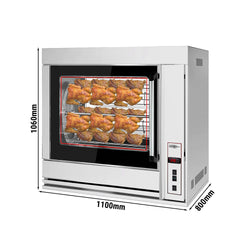 Elektryczny grill do kurczaka z rożna PREMIUM - 10 kW - z 7 szpikulcami na 42 kurczaki