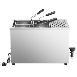 Elektryczna makaroniarka – 25 litrów – 3,25 kW – z kranikiem spustowym – w zestawie 3 koszyki