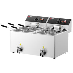 Kuchenka do makaronu - 8 + 8 litrów - 6,5 kW - z zaworem spustowym - w tym 8 koszyków