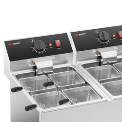 Kuchenka do makaronu - 8 + 8 litrów - 6,5 kW - z zaworem spustowym - w tym 8 koszyków