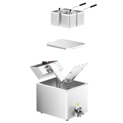 Kuchenka do makaronu - 8 litrów - 3,25 kW - z zaworem spustowym - w zestawie 4 kosze