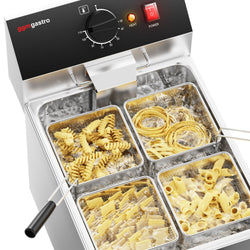 Kuchenka do makaronu - 8 litrów - 3,25 kW - z zaworem spustowym - w zestawie 4 kosze