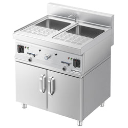Elektryczna makaroniarka z kranikiem – 2 x 26 litrów – 12 kW – wraz z szafką podblatową z 2 drzwiami