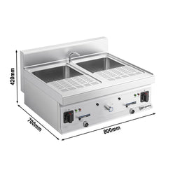 Elektryczna makaroniarka z kranikiem – 2 x 26 litrów – 12 kW