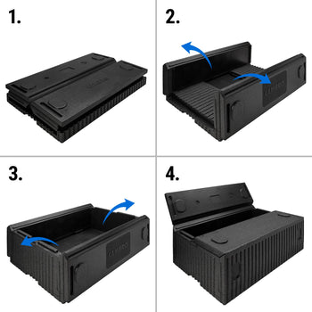 CAMBRO | CAM GOBOX® - składany pojemnik z górnym załadunkiem - GN 1/1 - czarny - Prime Gastro