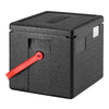 CAMBRO | Pojemnik termoizolacyjny CAM GOBOX® – GN 1/2 – ładowanie od góry – z czerwonym paskiem do noszenia