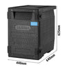 CAMBRO | Cam GoBox® - Insulated Food Pan Carrier - Frontloader – GN 1/1 – Black lid – 440×640×625 mm – Plate compartment – 4h temperature hold