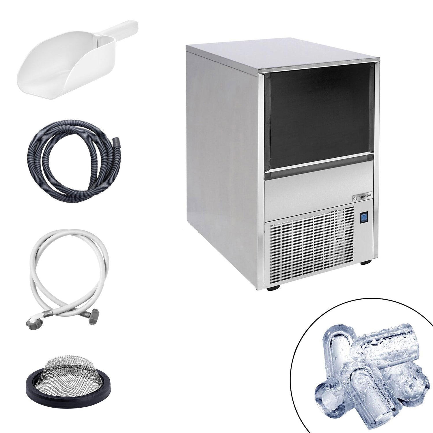 Kostkarka do lodu - wydrążony cylinder - 39 kg/24 godz. - Prime Gastro