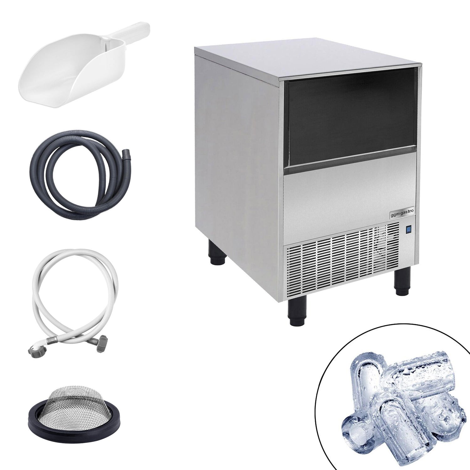 Kostkarka do lodu - wydrążony cylinder - 51 kg/24 godz. - Prime Gastro