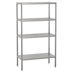 Półka ze stali nierdzewnej ECO - 1000x500x1800mm - 4 półek przestawne - Nośność na półkę: 70kg