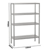 Stainless Steel Shelving Unit ECO - 1200x500mm - with 4 shelves (ADJUSTABLE)