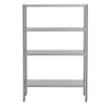 Półka ze stali nierdzewnej ECO - 1200x500x1800mm - 4 półek przestawnych - Nośność na półkę: 70kg - z nóżkami z regulacją wysokości - w zestawie: śruby montażowe