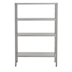Półka ze stali nierdzewnej ECO - 1200x500x1800mm - 4 półek przestawnych - Nośność na półkę: 70kg - z nóżkami z regulacją wysokości - w zestawie: śruby montażowe