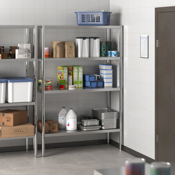 Półka ze stali nierdzewnej PREMIUM - 1200x490 mm - z 4 półkami (REGULOWANA) - Prime Gastro