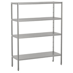 Półka ze stali nierdzewnej ECO - 1400x500x1800mm - 4 półek przestawnych - Nośność na półkę: 70kg - z regulowanymi stopkami - w zestawie: elementy montażowe