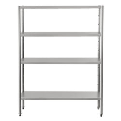 Półka ze stali nierdzewnej ECO - 1400x500x1800mm - 4 półek przestawnych - Nośność na półkę: 70kg - z regulowanymi stopkami - w zestawie: elementy montażowe