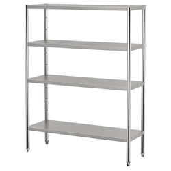Półka ze stali nierdzewnej ECO - 1400x500x1800mm - 4 półek przestawnych - Nośność na półkę: 70kg - z regulowanymi stopkami - w zestawie: elementy montażowe