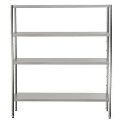 Półka ze stali nierdzewnej ECO - 1600x500x1800mm - 4 półek gładkich przestawne - Nośność na półkę: 70kg