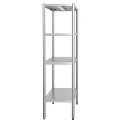 Półka ze stali nierdzewnej ECO - 1400x500x1800mm - 4 półek przestawnych - Nośność na półkę: 70kg - z regulowanymi stopkami - w zestawie: elementy montażowe