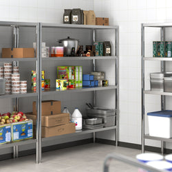 Półka ze stali nierdzewnej PREMIUM - 1400x500x1800mm - 4 półek przestawnych - Nośność na półkę: 80kg