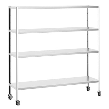 Półka ze stali nierdzewnej PREMIUM - 1800x500mm - z 4 półkami (REGULOWANY) - włącznie z 4 kółkami - Prime Gastro