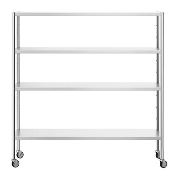 Półka ze stali nierdzewnej PREMIUM - 1800x500mm - z 4 półkami (REGULOWANY) - włącznie z 4 kółkami - Prime Gastro