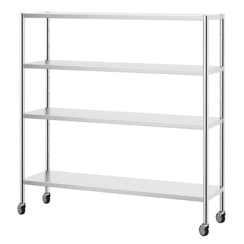 Półka ze stali nierdzewnej PREMIUM - 1800x500mm - z 4 półkami (REGULOWANY) - włącznie z 4 kółkami - Prime Gastro