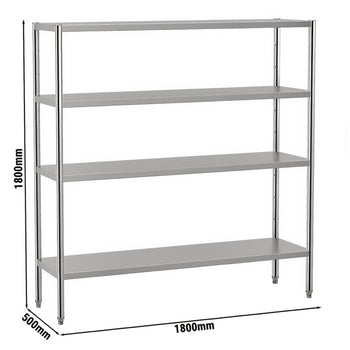 Półka ze stali nierdzewnej ECO - 1800x500mm - z 4 półkami (REGULOWANA) - Prime Gastro