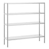Półka ze stali nierdzewnej PREMIUM - 1800x500x1800mm - 4 półek gładkich przestawnych - Nośność na półkę: 80kg