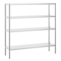 Półka ze stali nierdzewnej PREMIUM - 1800x500x1800mm - 4 półek gładkich przestawnych - Nośność na półkę: 80kg