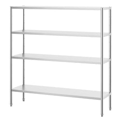 Półka ze stali nierdzewnej PREMIUM - 1800x500x1800mm - 4 półek gładkich przestawnych - Nośność na półkę: 80kg