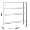 Półka ze stali nierdzewnej PREMIUM - 1800x500x1800mm - 4 półek gładkich przestawnych - Nośność na półkę: 80kg