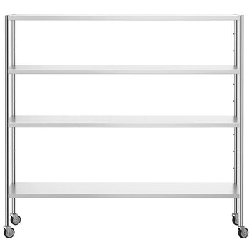 Półka ze stali nierdzewnej PREMIUM - 2000x500mm - z 4 półkami (REGULOWANY) - włącznie z 4 kółkami - Prime Gastro