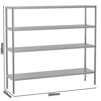 Półka ze stali nierdzewnej ECO - 2000x500mm - z 4 półkami (REGULOWANA) - Prime Gastro