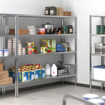 Półka ze stali nierdzewnej PREMIUM - 1800x490 mm - z 4 półkami (REGULOWANA) - Prime Gastro