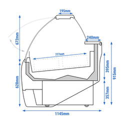 Lada na lody - Leo - 1960 mm - z oświetleniem LED - na 20 pojemników 5 L - Biała