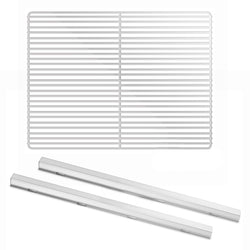Stainless steel rails - 1x left & 1x right - 530 mm - GN 1/1 with plastic grid support - GN 1/1 - 325x530 mm