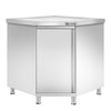 Szafka robocza narożna ze stali nierdzewnej PREMIUM z drzwiami skrzydłowymi 1150x800 mm