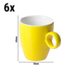 (6 szt.) BART COLOUR CAFE - Filiżanka do espresso - 65ml - Żółty - Porcelana - sztaplowana