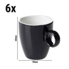 (6 szt.) Filiżanka do espresso BART COLOUR CAFE – porcelana – 65 ml – czarna