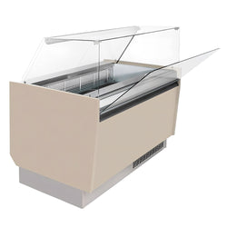 Lada na lody LIAM - 1310 mm - statyczna - na 10+10x 5 litrowych pojemników na lody - beżowa