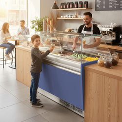 Lada na lody LIAM - 1560 mm - statyczna - na 13+13x 5 litrowych pojemników na lody - niebieska