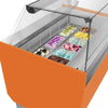 Lada na lody LIAM – 1310 mm – na pojemniki na lody 10+10x 5 L – chłodzenie statyczne – pomarańczowa