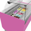 Lada na lody LIAM – 1310 mm – na pojemniki na lody 10+10x 5 L – chłodzenie statyczne – różowa