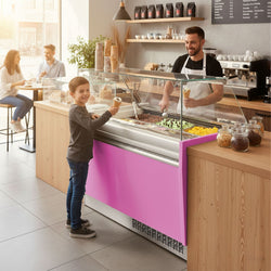 Lada na lody LIAM - 1310 mm - statyczna - na 10+10x 5 litrowych pojemników na lody - różowa