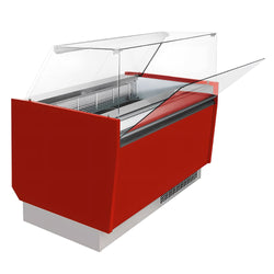 Lada na lody LIAM - 1310 mm - statyczna - na 10+10x 5 litrowych pojemników na lody - czerwona